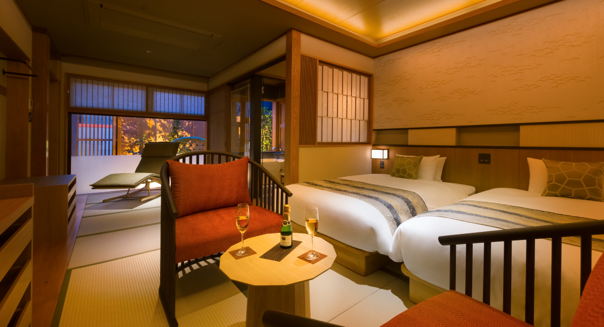 Premium Room (with semi-open-air cypress bath + exclusive Japanese style patio)